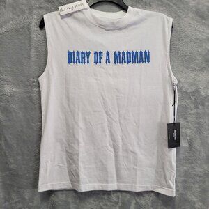 Midnight Studios Diary of a Madman Ozzy Osborne White Tank Shirt Mens Sz M NWOT